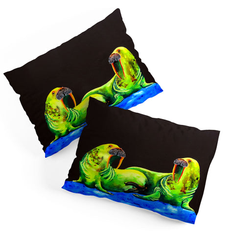 Clara Nilles Wasabi Walruses On Walnut Pillow Shams