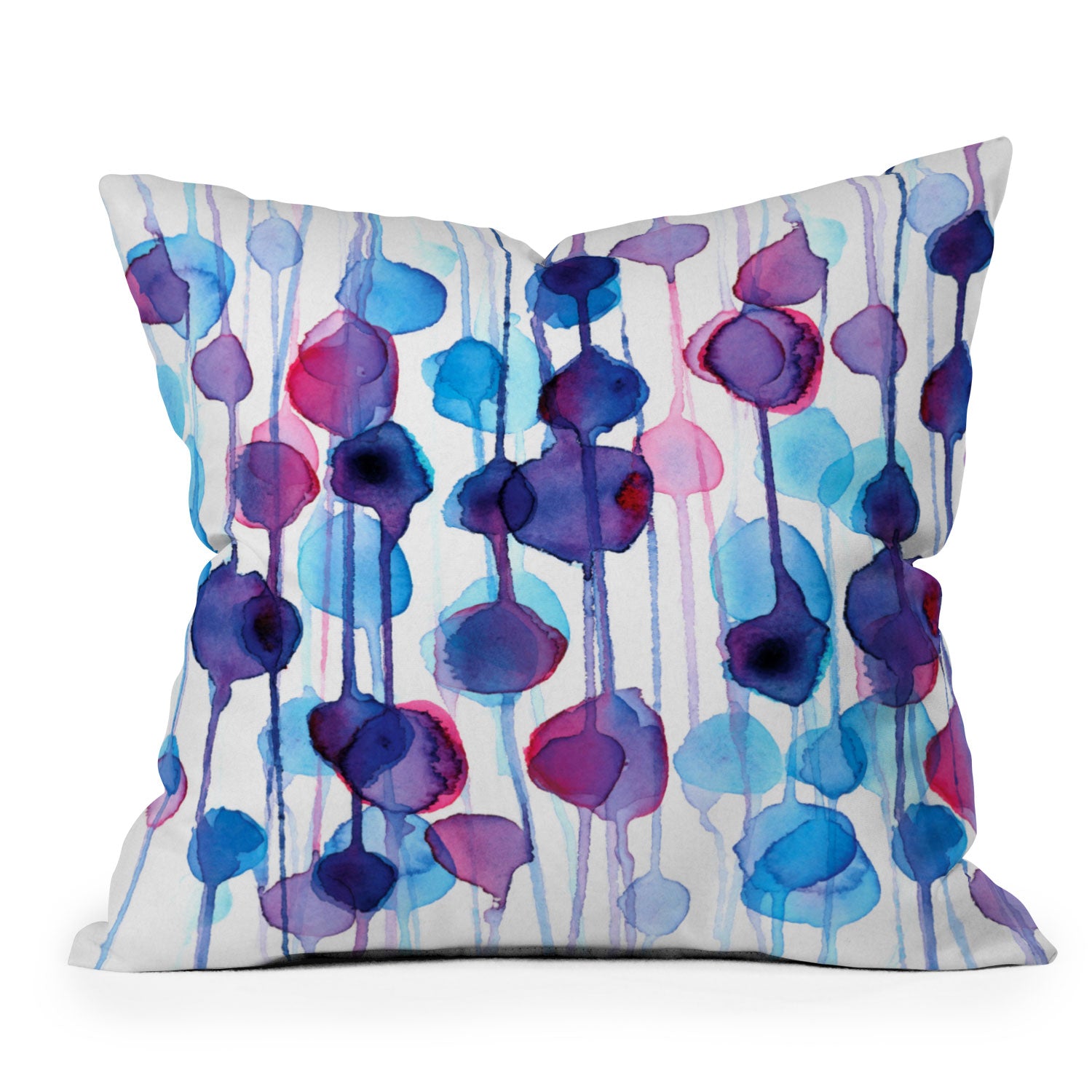 Abstract Watercolor Throw Pillow Cmykaren
