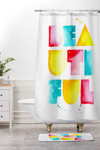 CMYKaren Beautiful Shower Curtain And Mat