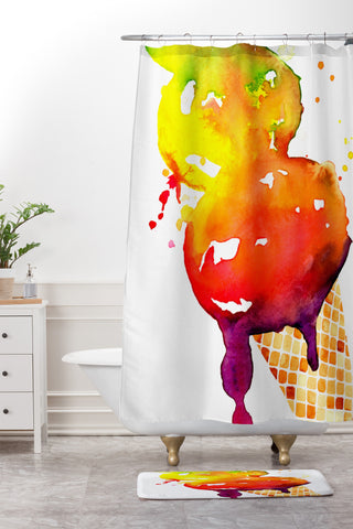 CMYKaren Ice Cream 1 Shower Curtain And Mat