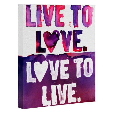 CMYKaren Live To Love Art Canvas