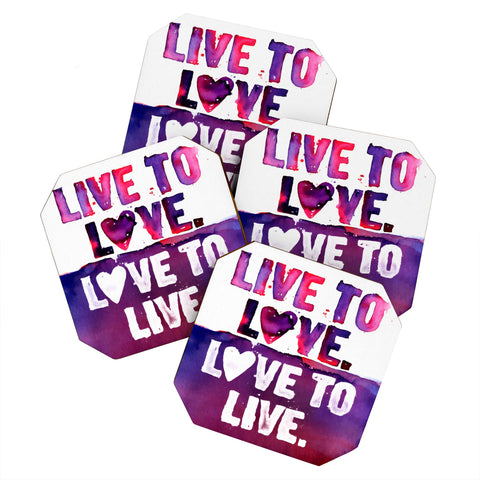 CMYKaren Live To Love Coaster Set