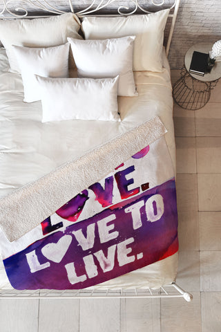 CMYKaren Live To Love Fleece Throw Blanket