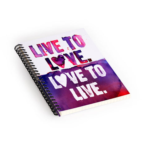 CMYKaren Live To Love Spiral Notebook