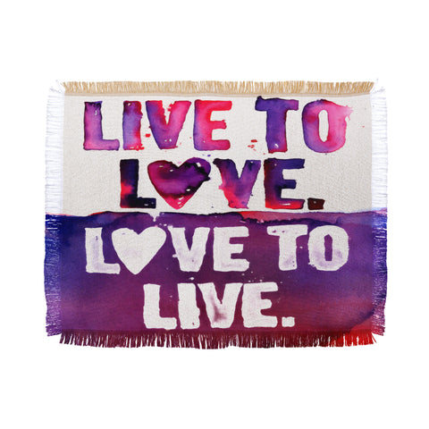 CMYKaren Live To Love Throw Blanket