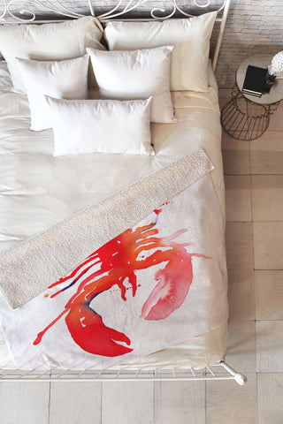 CMYKaren Lobster Fleece Throw Blanket