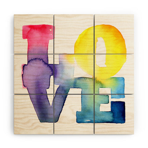 CMYKaren Love 4 Wood Wall Mural