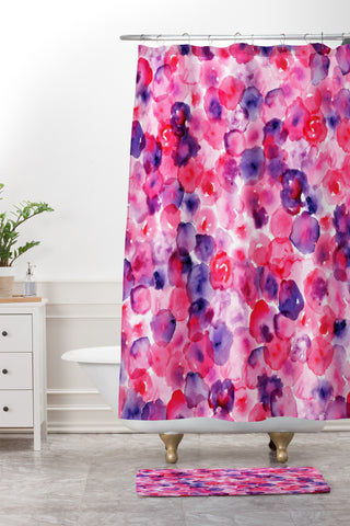 CMYKaren Rosettes Shower Curtain And Mat
