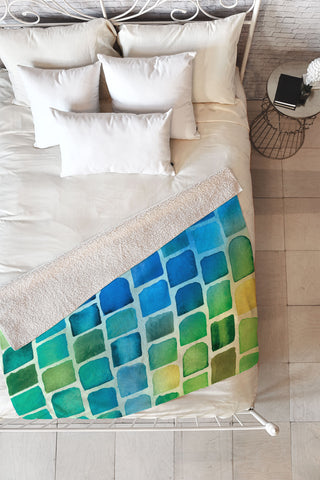 CMYKaren Squaresville Fleece Throw Blanket