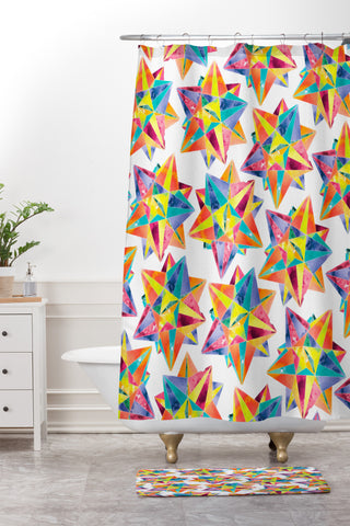 CMYKaren Star Power Shower Curtain And Mat