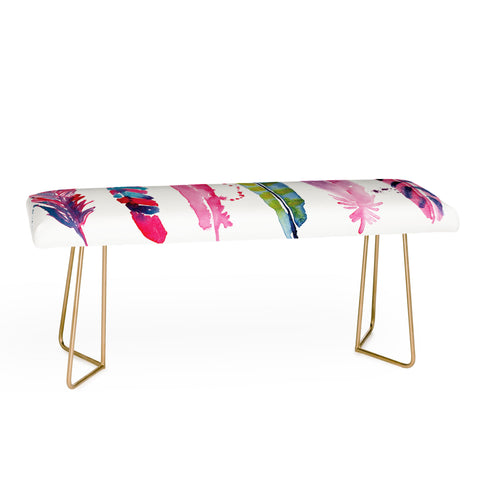CMYKaren Watercolor Feathers Bench