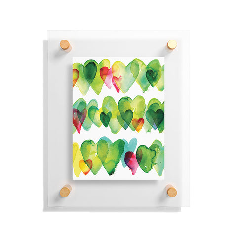 CMYKaren Watercolor Hearts Floating Acrylic Print
