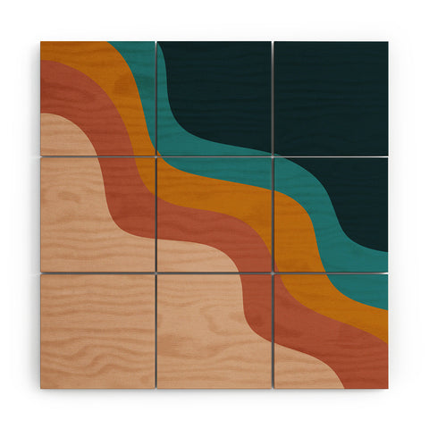 CoastL Studio Abstract Retro Wood Wall Mural