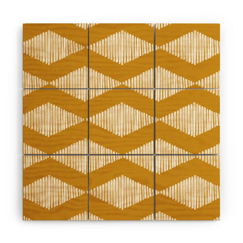 CoastL Studio Acoustic Wave Mustard Wood Wall Mural