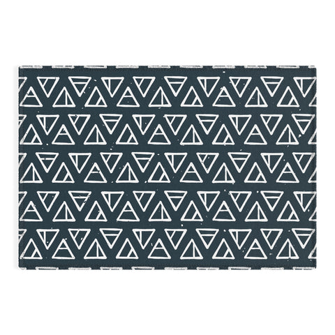 CoastL Studio Alchemical Triangles Navy Outdoor Rug