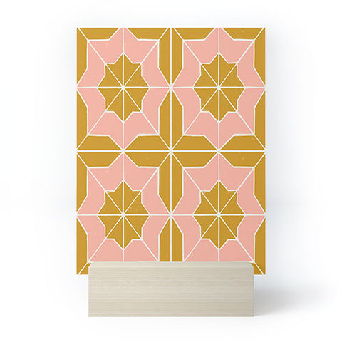 CoastL Studio Alys Pink Golden Rod Mini Art Print
