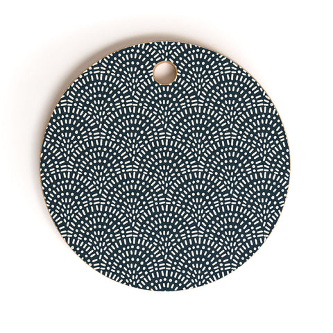 CoastL Studio Boho Deco Fan Navy Cutting Board Round