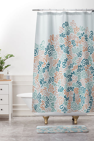 CoastL Studio Coral Reef I Shower Curtain And Mat