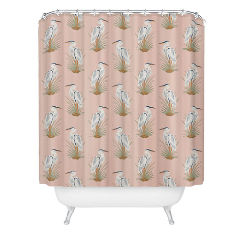 CoastL Studio Crane Peach Shower Curtain