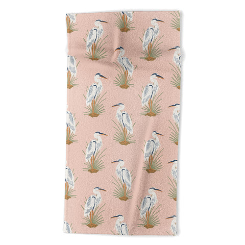 CoastL Studio Crane Peach Beach Towel