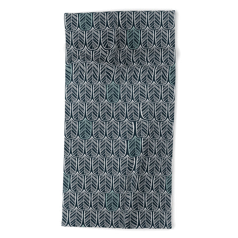 CoastL Studio Feather Tile Navy Beach Towel