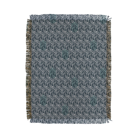 CoastL Studio Feather Tile Navy Throw Blanket