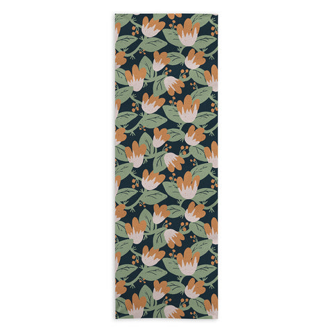 CoastL Studio Floral Vines Navy Yoga Towel