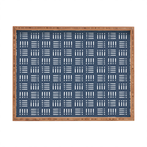 CoastL Studio Mudcloth Classic Blue Rectangular Tray