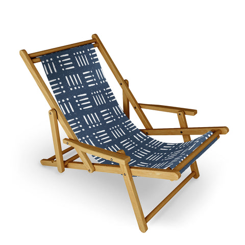 CoastL Studio Mudcloth Classic Blue Sling Chair