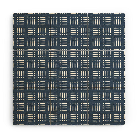 CoastL Studio Mudcloth Classic Blue Wood Wall Mural