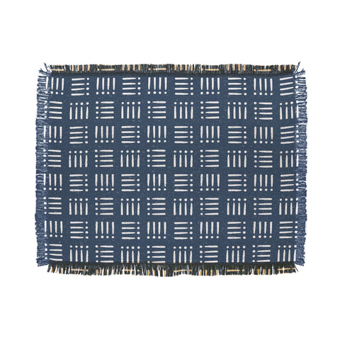 CoastL Studio Mudcloth Classic Blue Throw Blanket