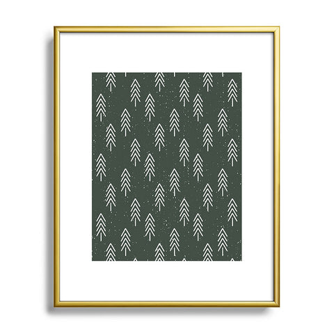 CoastL Studio Pine Trees Olive Metal Framed Art Print
