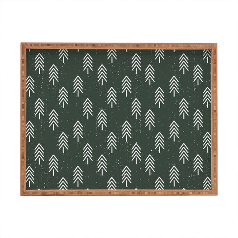 CoastL Studio Pine Trees Olive Rectangular Tray