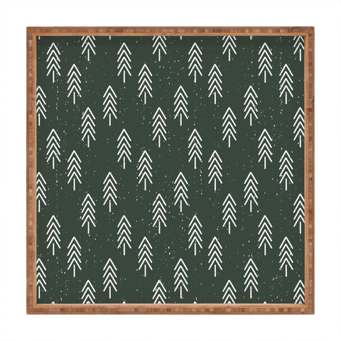 CoastL Studio Pine Trees Olive Square Tray