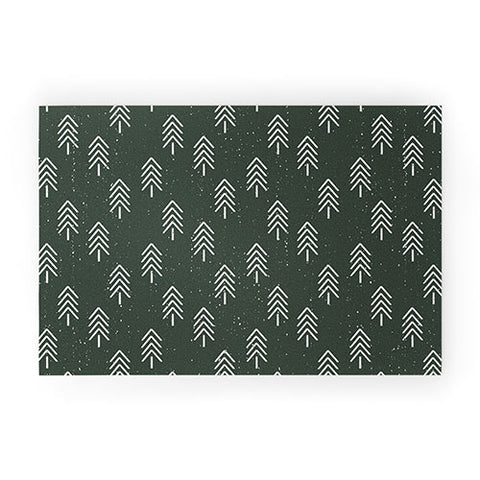CoastL Studio Pine Trees Olive Welcome Mat