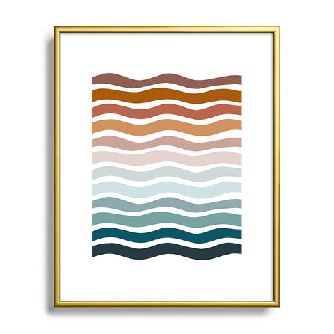 CoastL Studio Rainbow Waves Metal Framed Art Print
