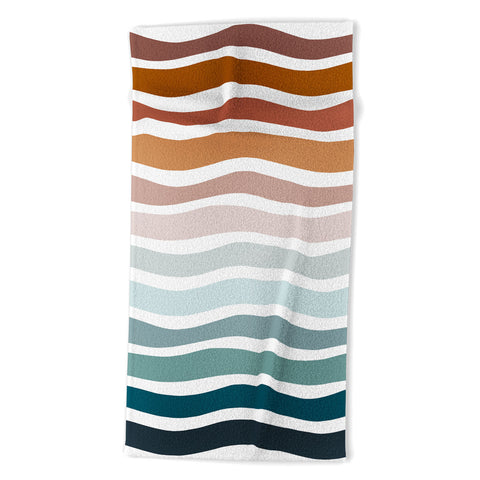CoastL Studio Rainbow Waves Beach Towel