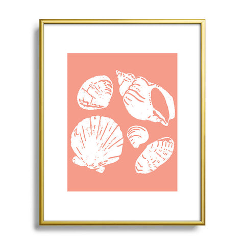 CoastL Studio Shells Coral Metal Framed Art Print