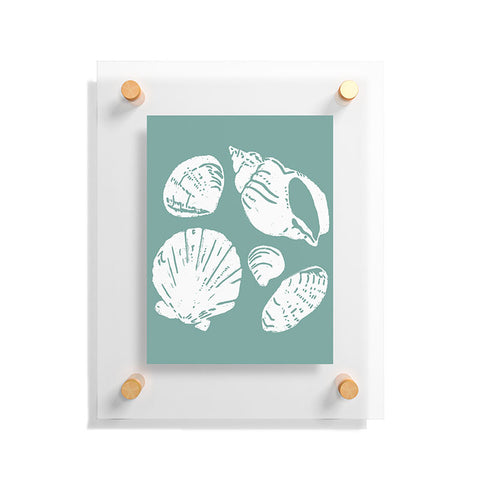 CoastL Studio Shells Teal Floating Acrylic Print