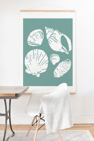 CoastL Studio Shells Teal Art Print And Hanger