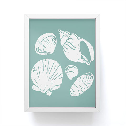 CoastL Studio Shells Teal Framed Mini Art Print