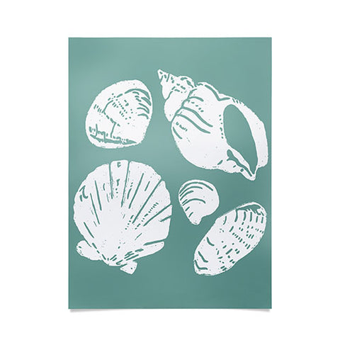 CoastL Studio Shells Teal Poster