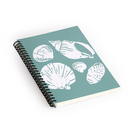 CoastL Studio Shells Teal Spiral Notebook
