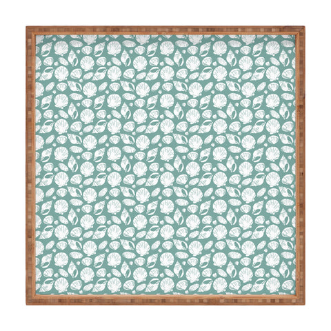 CoastL Studio Shells Teal Square Tray
