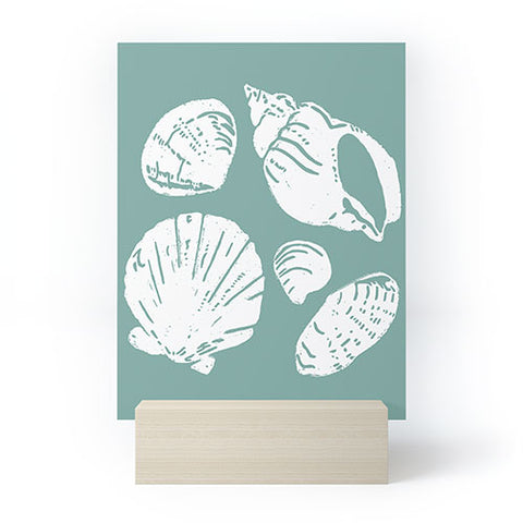 CoastL Studio Shells Teal Mini Art Print