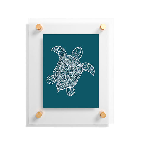 CoastL Studio Tropical Turtle Lagoon Blue Floating Acrylic Print