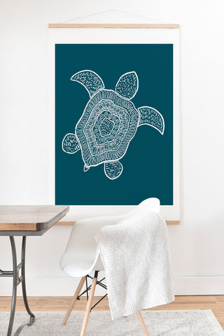 CoastL Studio Tropical Turtle Lagoon Blue Art Print And Hanger
