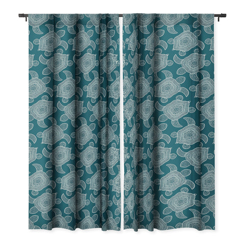 CoastL Studio Tropical Turtle Lagoon Blue Blackout Non Repeat