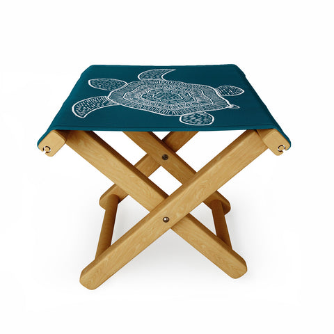CoastL Studio Tropical Turtle Lagoon Blue Folding Stool