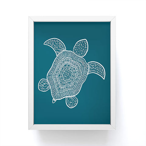 CoastL Studio Tropical Turtle Lagoon Blue Framed Mini Art Print